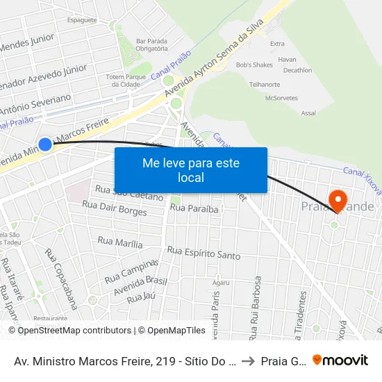 Av. Ministro Marcos Freire, 219 - Sítio Do Campo, Praia Grande to Praia Grande map