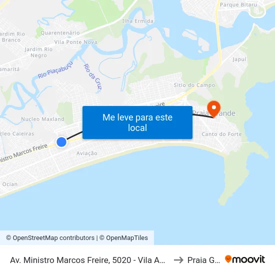 Av. Ministro Marcos Freire, 5020 - Vila Antartica, Praia Grande to Praia Grande map