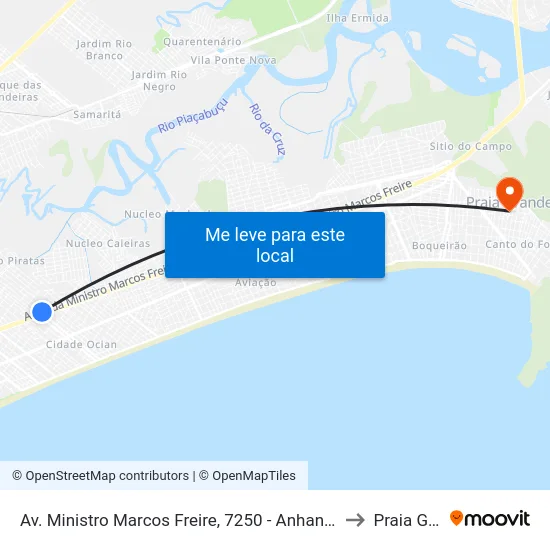 Av. Ministro Marcos Freire, 7250 - Anhanguera, Praia Grande to Praia Grande map