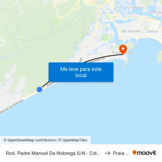 Rod. Padre Manoel Da Nobrega S/N - Cidade Das Crianças, Praia Grande to Praia Grande map