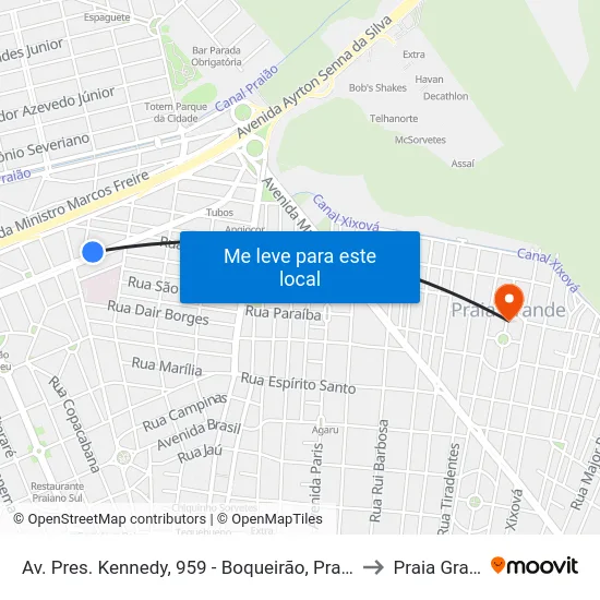 Av. Pres. Kennedy, 959 - Boqueirão, Praia Grande to Praia Grande map