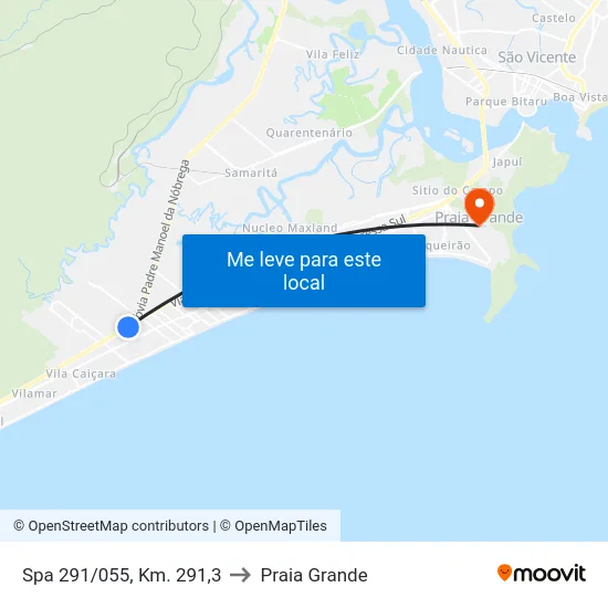 Spa 291/055, Km. 291,3 to Praia Grande map