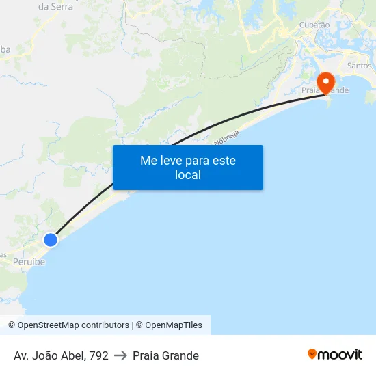 Av. João Abel, 792 to Praia Grande map
