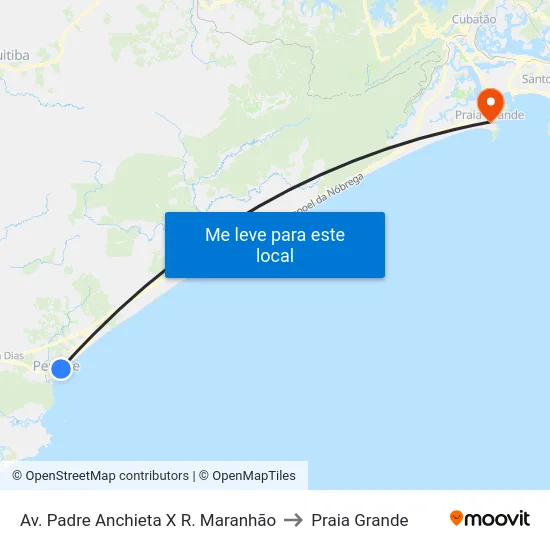 Av. Padre Anchieta X R. Maranhão to Praia Grande map