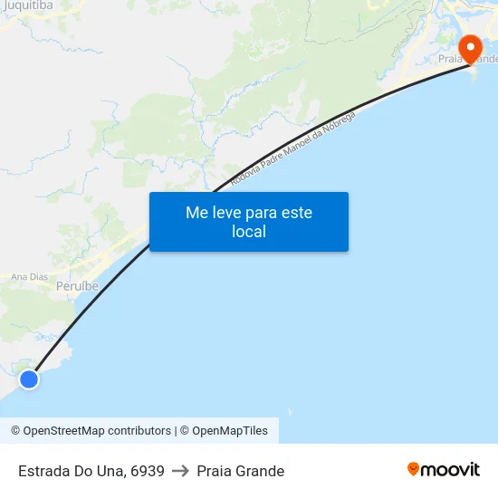 Estrada Do Una, 6939 to Praia Grande map