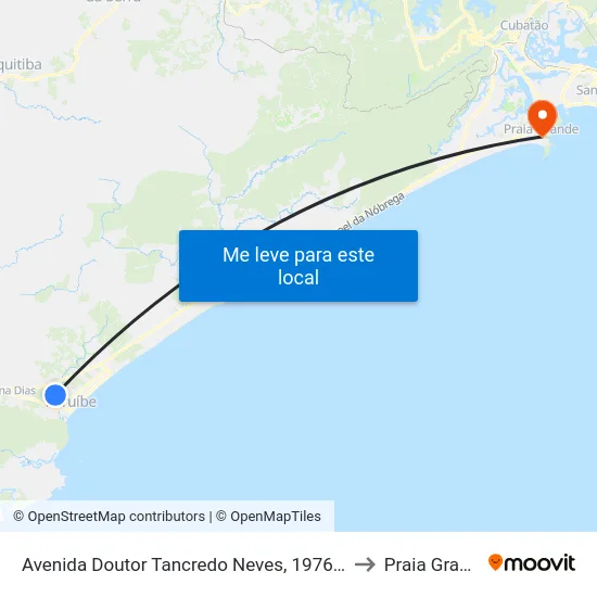 Avenida Doutor Tancredo Neves, 1976-2142 to Praia Grande map