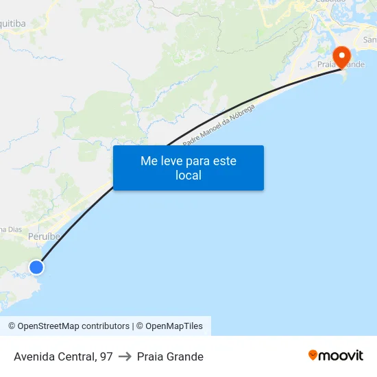 Avenida Central, 97 to Praia Grande map
