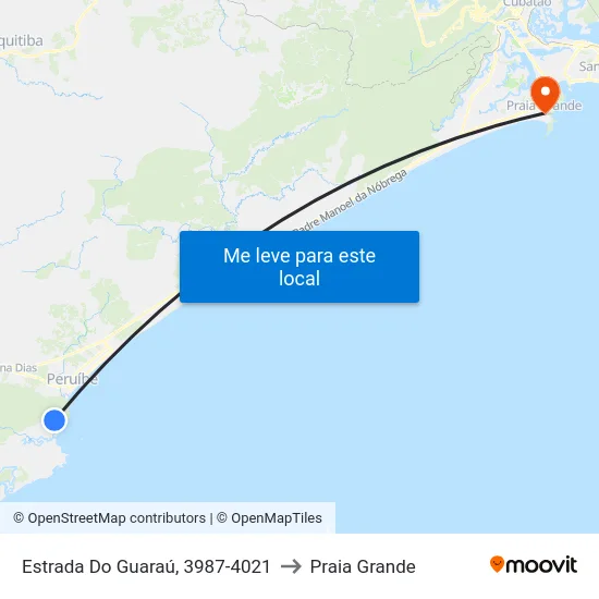 Estrada Do Guaraú, 3987-4021 to Praia Grande map