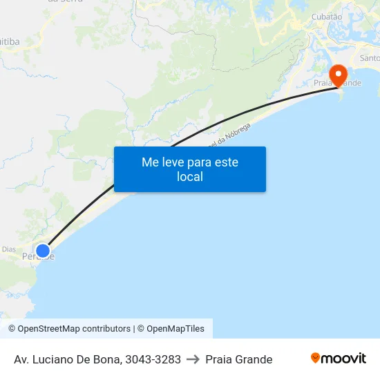 Av. Luciano De Bona, 3043-3283 to Praia Grande map