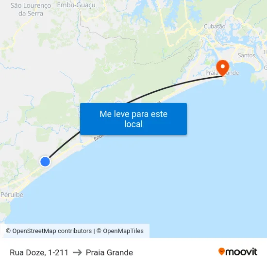 Rua Doze, 1-211 to Praia Grande map