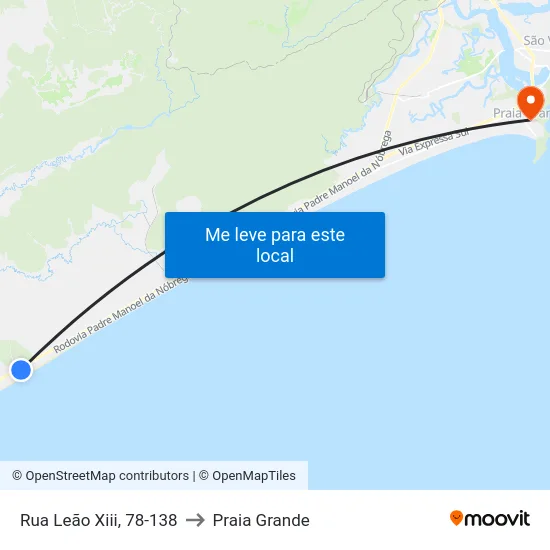 Rua Leão Xiii, 78-138 to Praia Grande map