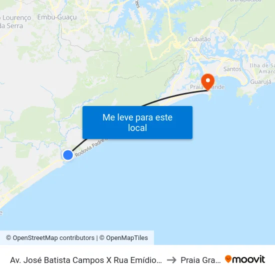 Av. José Batista Campos X Rua Emídio De Souza to Praia Grande map