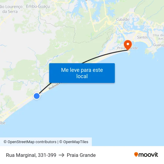 Rua Marginal, 331-399 to Praia Grande map
