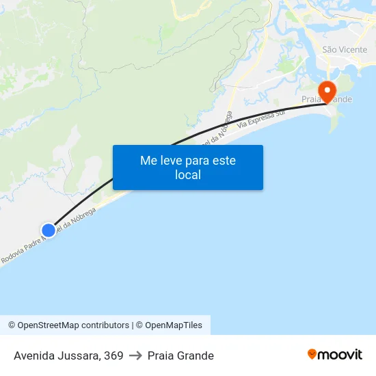 Avenida Jussara, 369 to Praia Grande map