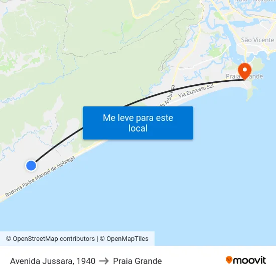 Avenida Jussara, 1940 to Praia Grande map