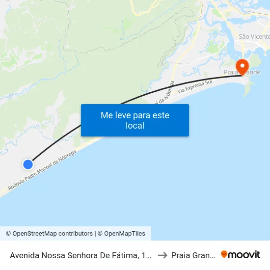Avenida Nossa Senhora De Fátima, 1963 to Praia Grande map