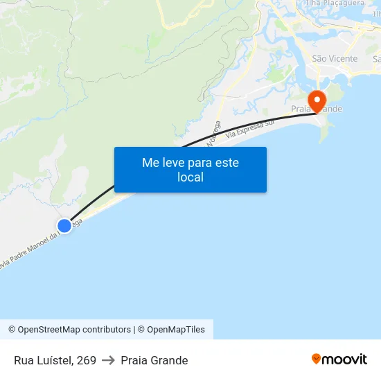 Rua Luístel, 269 to Praia Grande map