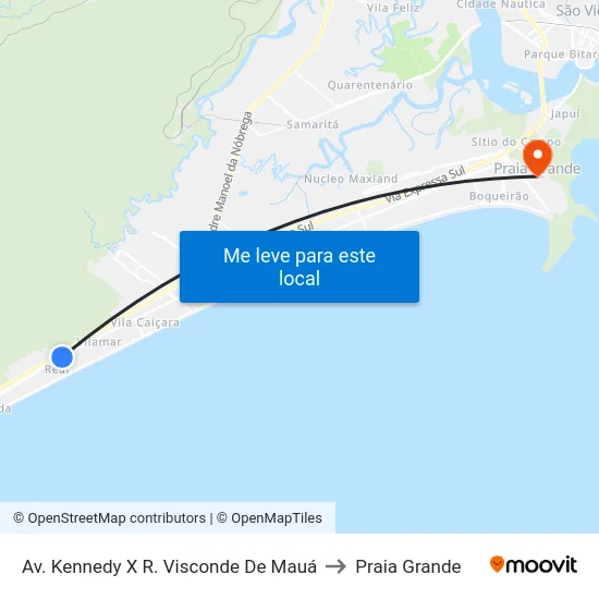 Av. Kennedy X R. Visconde De Mauá to Praia Grande map