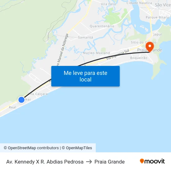Av. Kennedy X R. Abdias Pedrosa to Praia Grande map