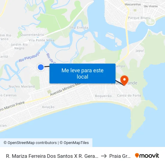 R. Mariza Ferreira Dos Santos X R. Geraldo De Lima to Praia Grande map