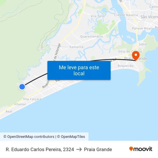 R. Eduardo Carlos Pereira, 2324 to Praia Grande map