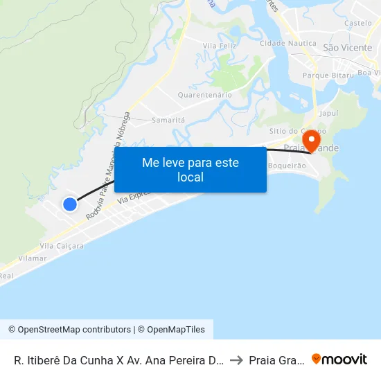 R. Itiberê Da Cunha X Av. Ana Pereira Da França to Praia Grande map