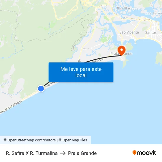 R. Safira X R. Turmalina to Praia Grande map