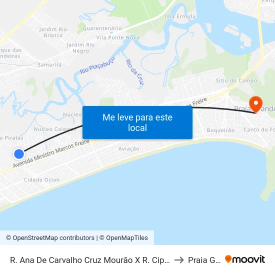 R. Ana De Carvalho Cruz Mourão X R. Cipriano Luis Dos Santos to Praia Grande map
