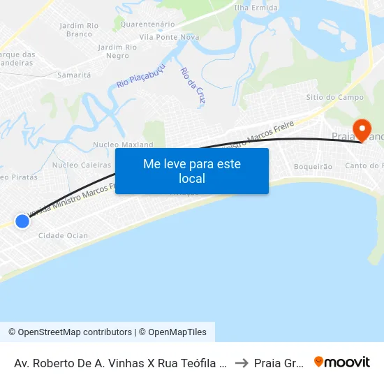 Av. Roberto De A. Vinhas X Rua Teófila Vanderlinde to Praia Grande map
