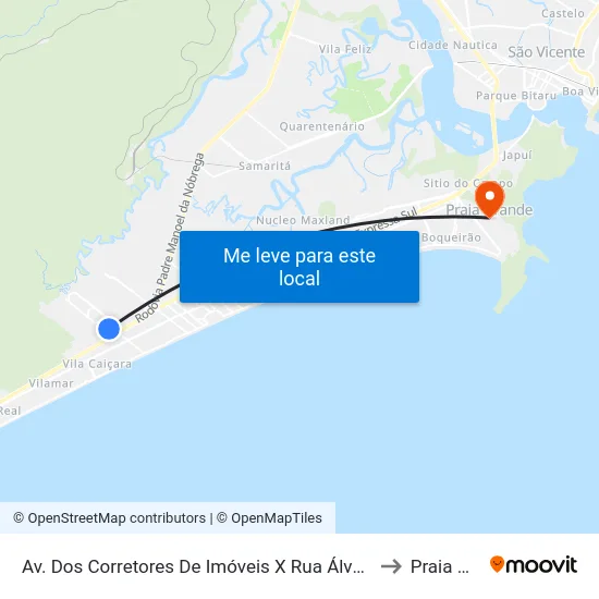 Av. Dos Corretores De Imóveis X Rua Álvaro De Freitas Pimentel to Praia Grande map