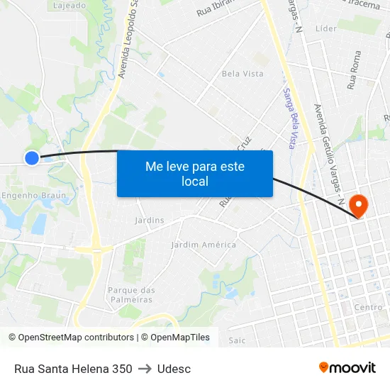 Rua Santa Helena 350 to Udesc map