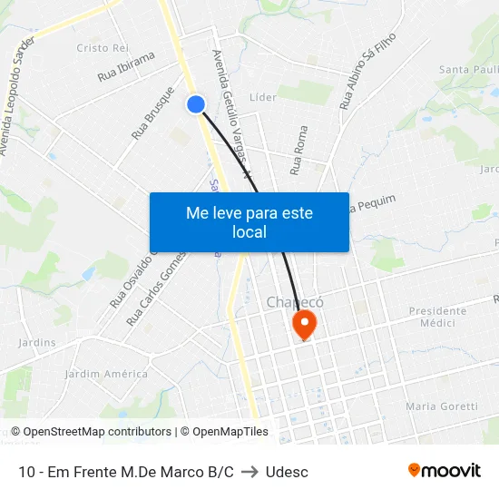 10 - Em Frente M.De Marco B/C to Udesc map
