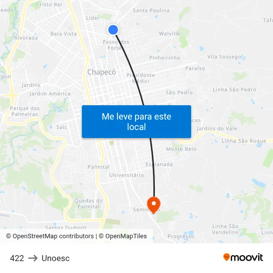 422 to Unoesc map