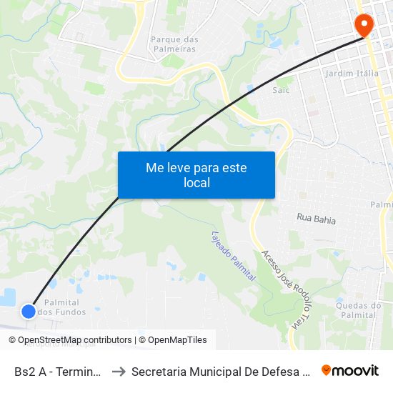 Bs2 A - Terminal / Aeroporto to Secretaria Municipal De Defesa Do Cidadão E Mobilidade map