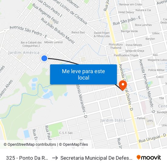 325 - Ponto Da Rua José Linhares to Secretaria Municipal De Defesa Do Cidadão E Mobilidade map