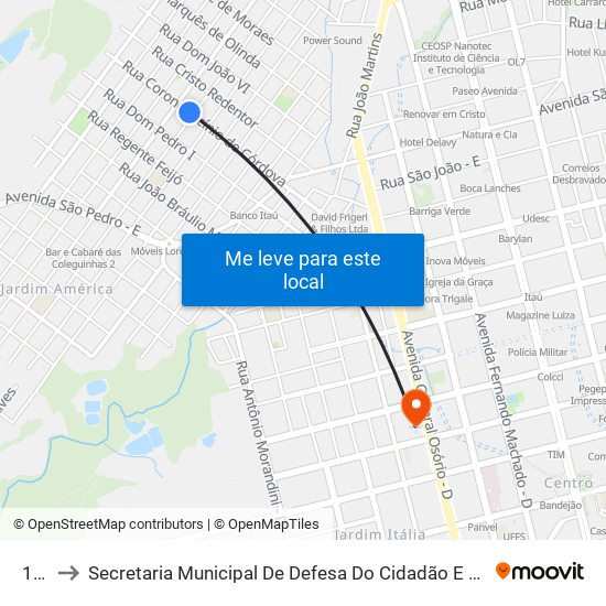 101 to Secretaria Municipal De Defesa Do Cidadão E Mobilidade map