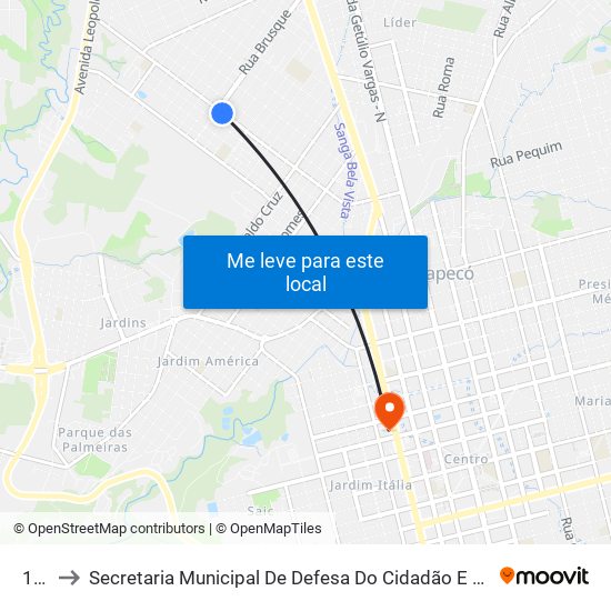 107 to Secretaria Municipal De Defesa Do Cidadão E Mobilidade map