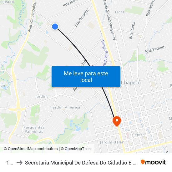 109 to Secretaria Municipal De Defesa Do Cidadão E Mobilidade map