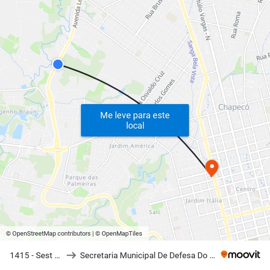 1415 - Sest Senat B/C to Secretaria Municipal De Defesa Do Cidadão E Mobilidade map