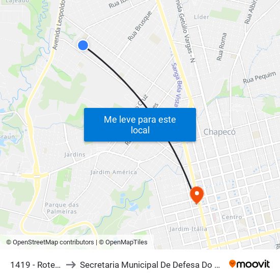 1419 - Rotesma B/C to Secretaria Municipal De Defesa Do Cidadão E Mobilidade map