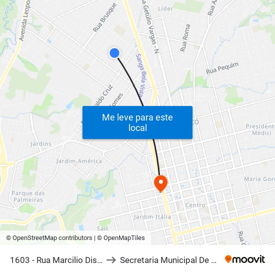 1603 - Rua Marcilio Disas Esq. Hermens Da Fonseca to Secretaria Municipal De Defesa Do Cidadão E Mobilidade map
