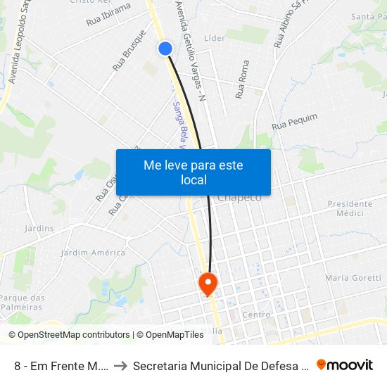 8 - Em Frente M.De Marco C/B to Secretaria Municipal De Defesa Do Cidadão E Mobilidade map