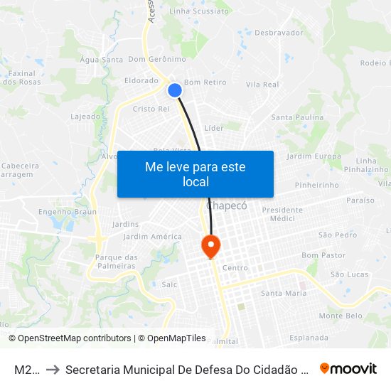 M230 to Secretaria Municipal De Defesa Do Cidadão E Mobilidade map