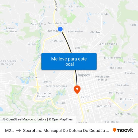 M231 to Secretaria Municipal De Defesa Do Cidadão E Mobilidade map