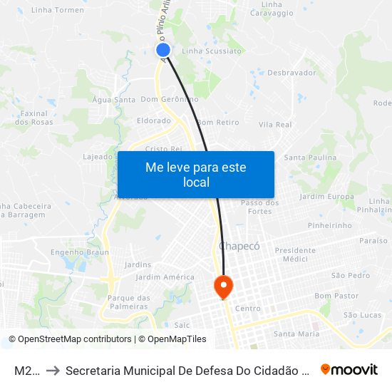 M235 to Secretaria Municipal De Defesa Do Cidadão E Mobilidade map