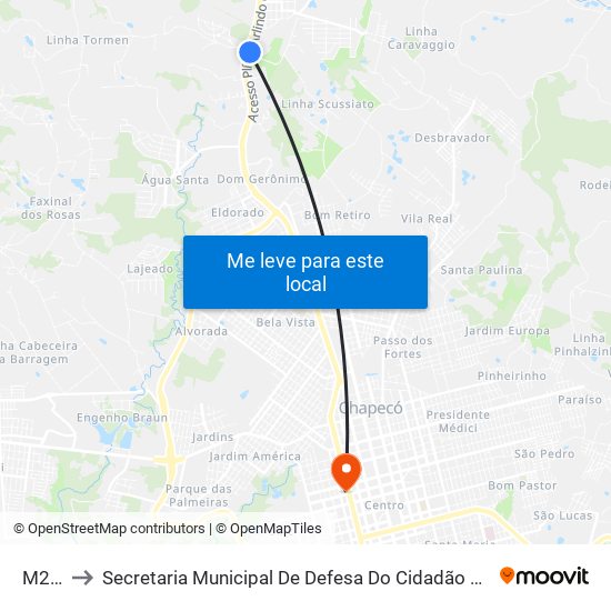 M236 to Secretaria Municipal De Defesa Do Cidadão E Mobilidade map