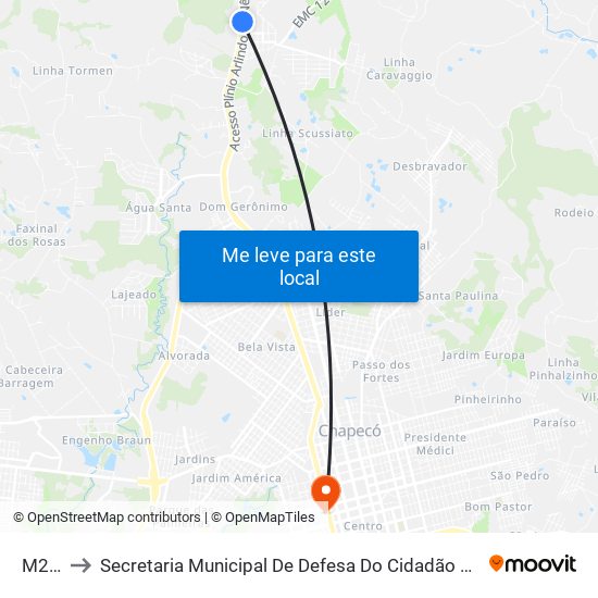 M239 to Secretaria Municipal De Defesa Do Cidadão E Mobilidade map
