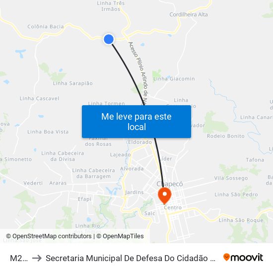 M252 to Secretaria Municipal De Defesa Do Cidadão E Mobilidade map
