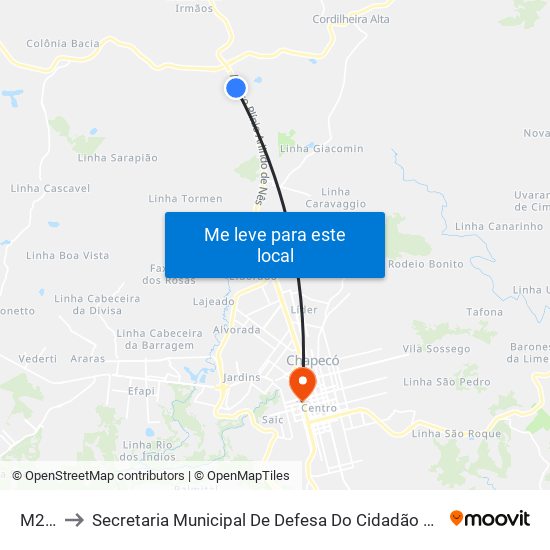M258 to Secretaria Municipal De Defesa Do Cidadão E Mobilidade map