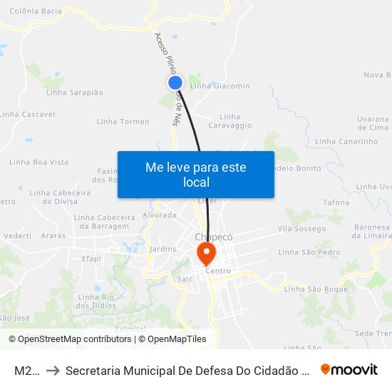 M261 to Secretaria Municipal De Defesa Do Cidadão E Mobilidade map